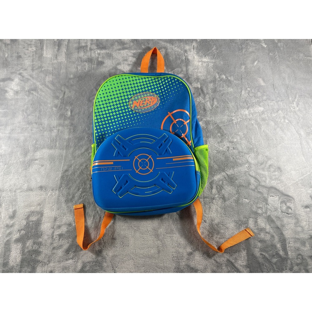 Nerf Blue Orange Green 15 Inch Backpack with 3D Molded Front Pocket Target Logo